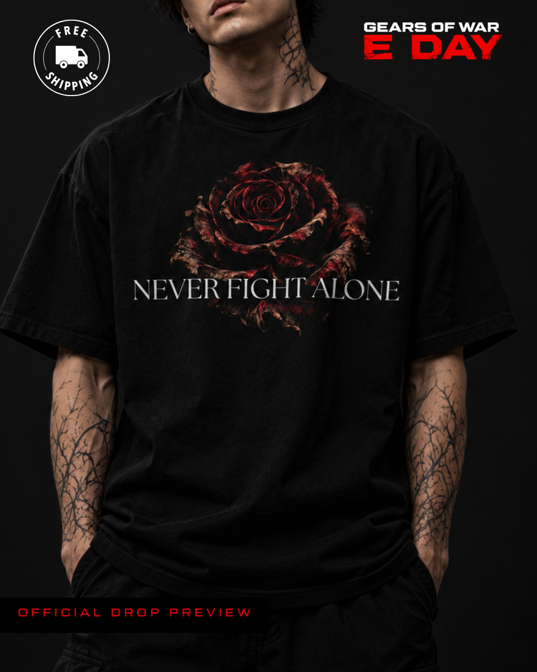 ⚙️ NUEVA PLAEYRA | NEVER FIGHT ALONE | GEARS OF WAR INSPIRED | OVERSIZED PREMIUM ⚙️