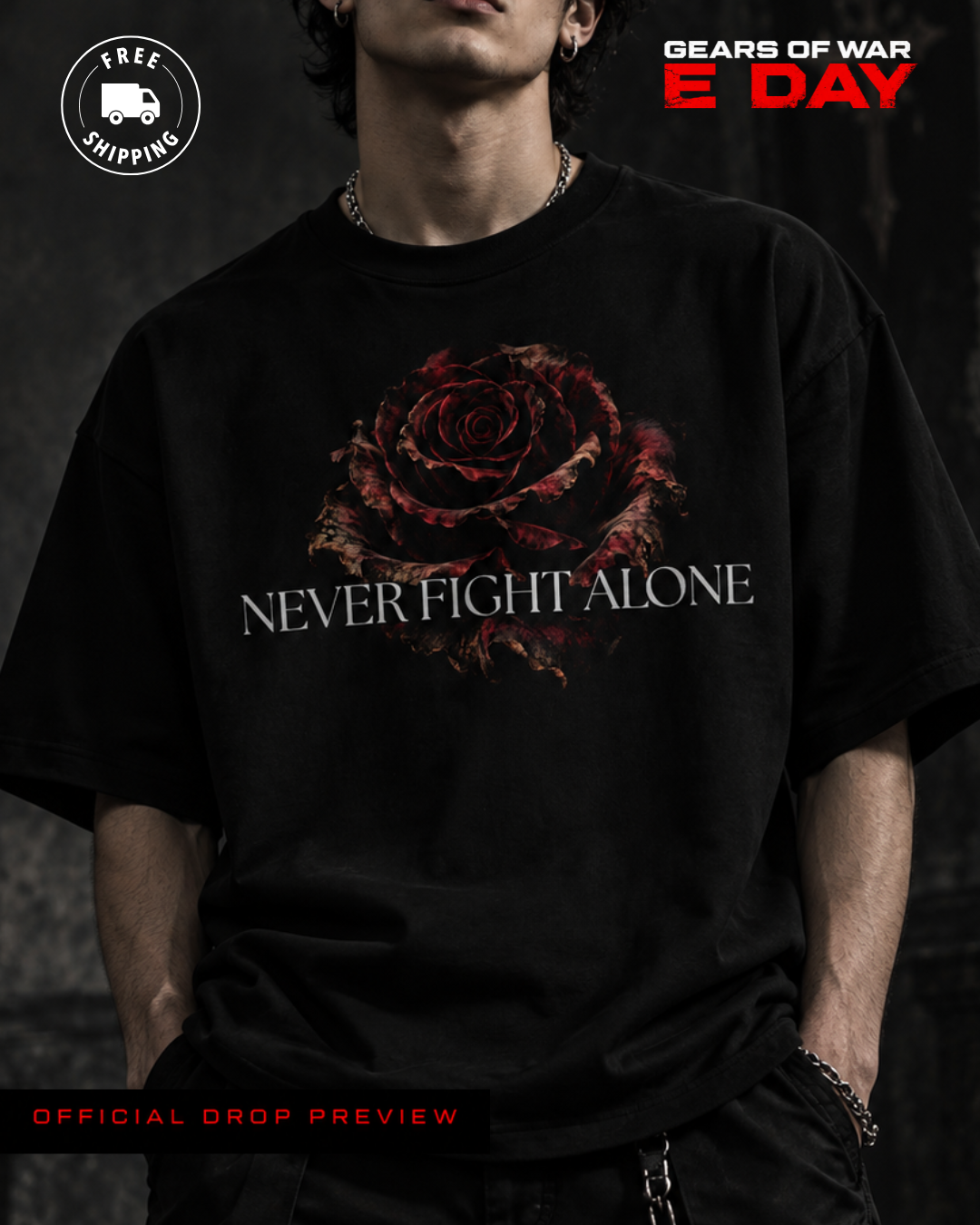 ⚙️ NUEVA PLAEYRA | NEVER FIGHT ALONE | GEARS OF WAR INSPIRED | OVERSIZED PREMIUM ⚙️