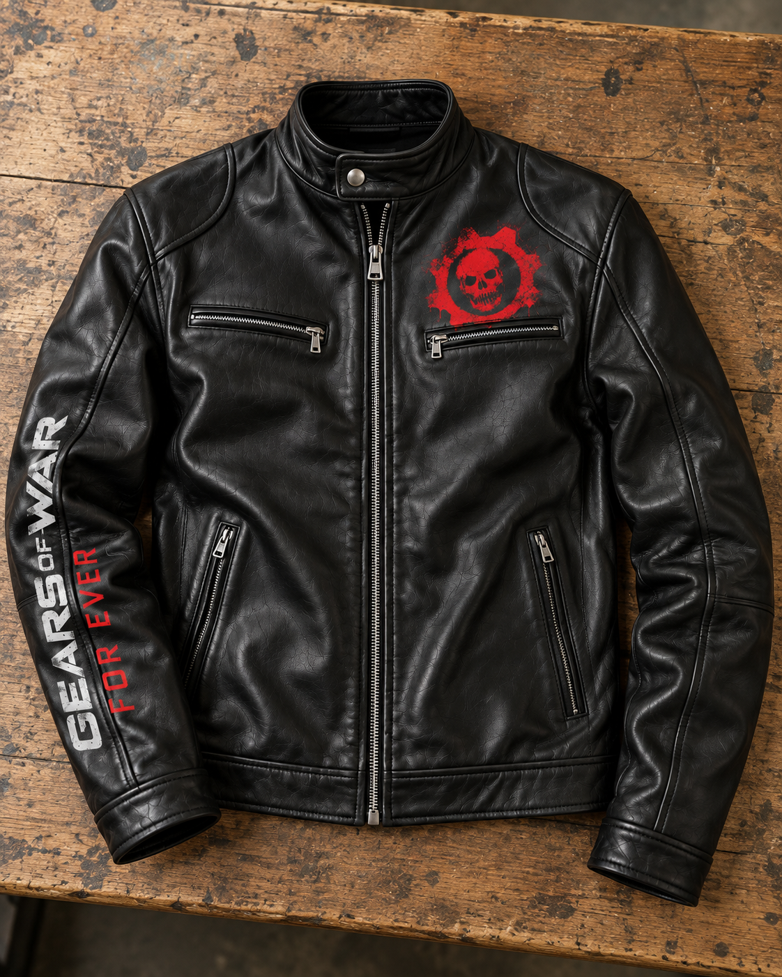CHAQUETA DE CUERO GEARS OF WAR — CHAQUETA DE VINIPIEL | EDICIÓN ESPECIAL | UNICA EN SU TIPO