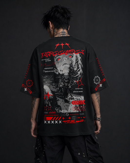 PLAYERA OVERSIZED - ALTERNATIVE TECH WEAR - RED SIDE