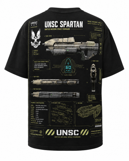 PLAYERA OVERSIZED - HALO - UNSC - FUSIL DE ASALTO