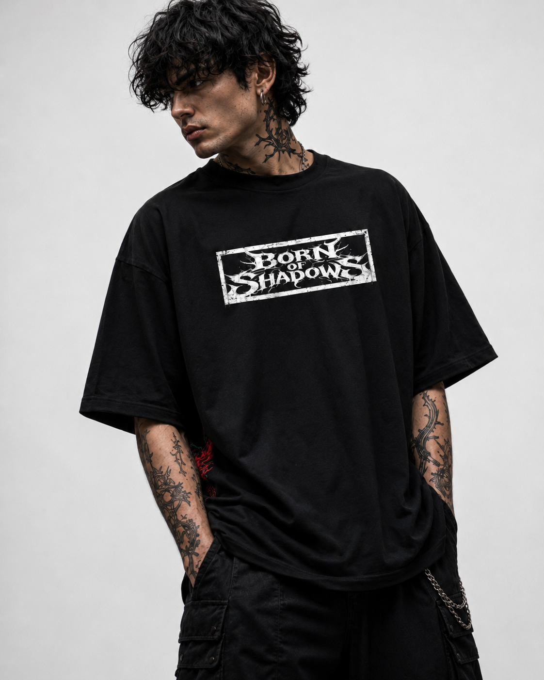 PLAYERA OVERSIZED BLEACH SHADOW - FULL BACK PRINT SEMITONES - ORIGINAL