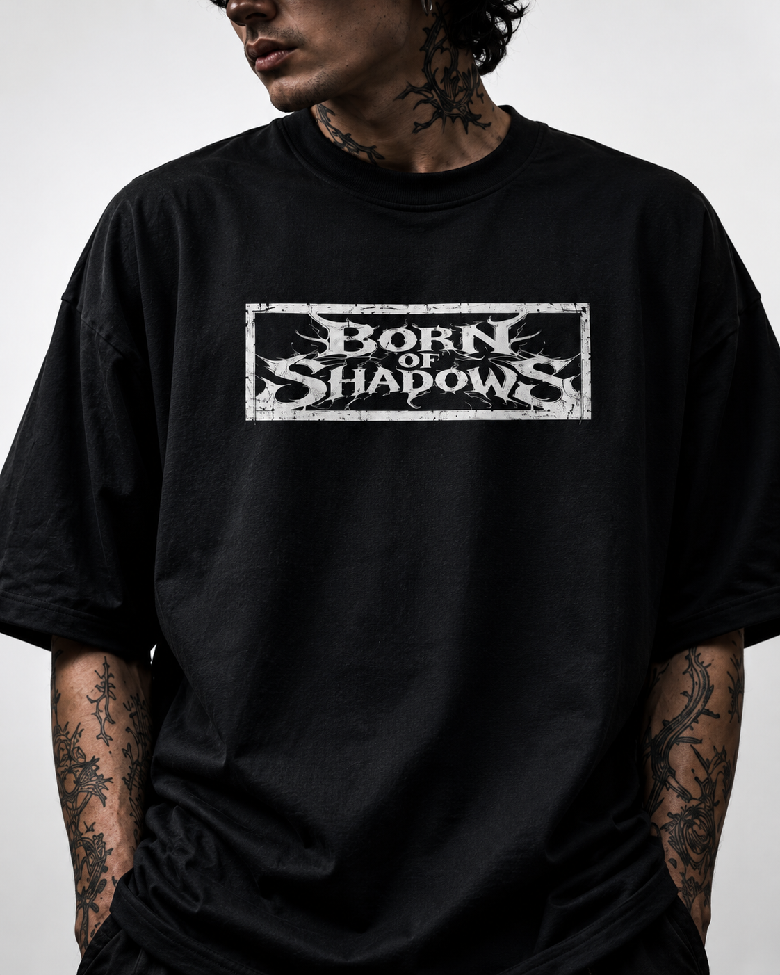 PLAYERA OVERSIZED BLEACH SHADOW - FULL BACK PRINT SEMITONES - ORIGINAL