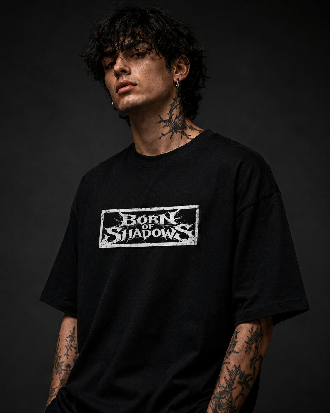 PLAYERA OVERSIZED GHOST FACE - FULL BACK PRINT SEMITONES - ORIGINAL SHADOWS