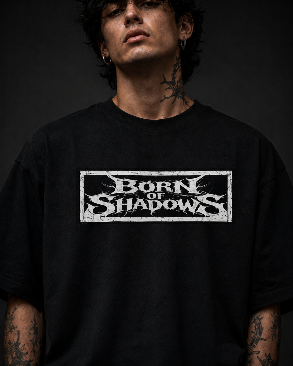 PLAYERA OVERSIZED GHOST FACE - FULL BACK PRINT SEMITONES - ORIGINAL SHADOWS