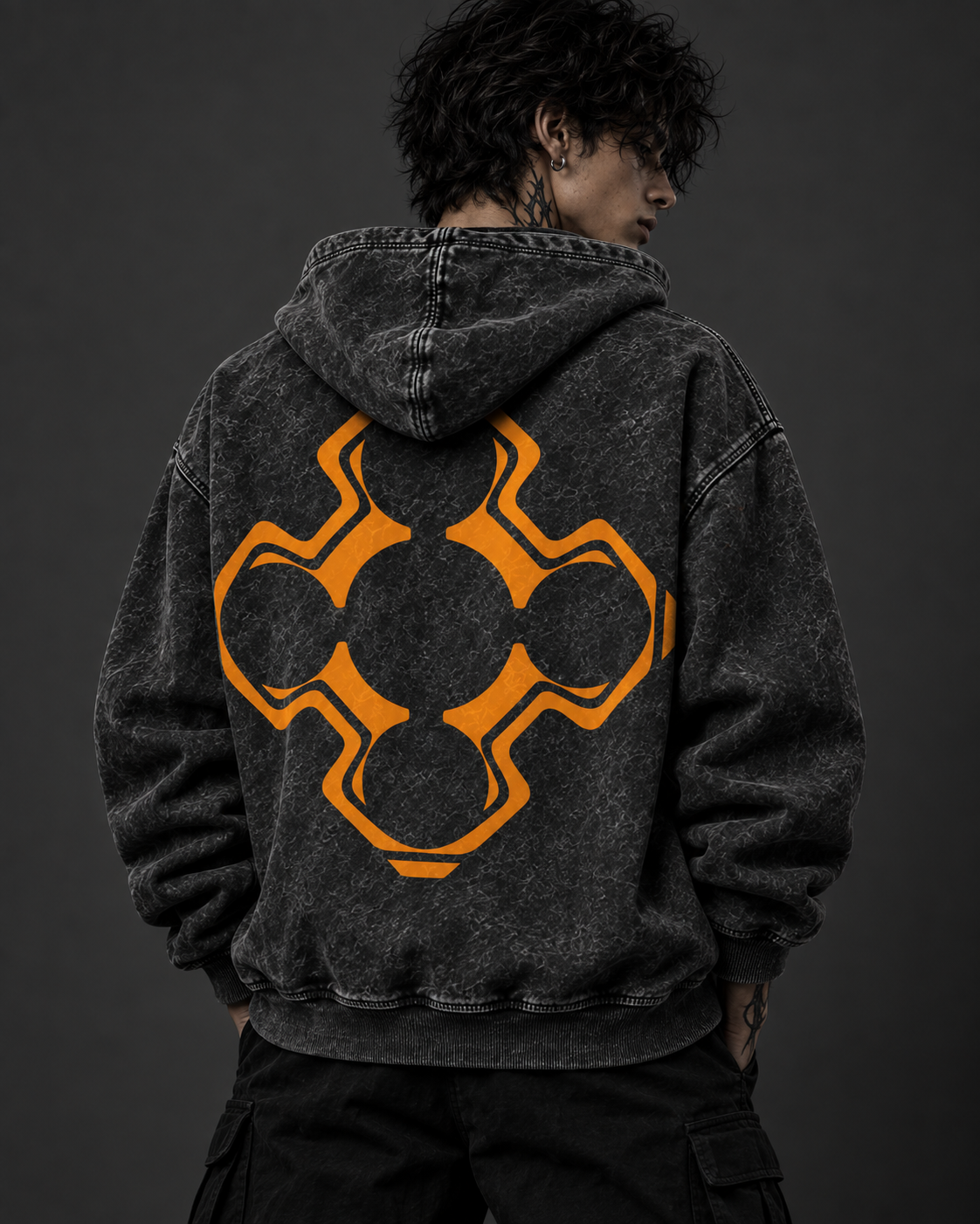 Sudadera LOCUST Gears of War | Acid Wash Oversized | Diseño Original