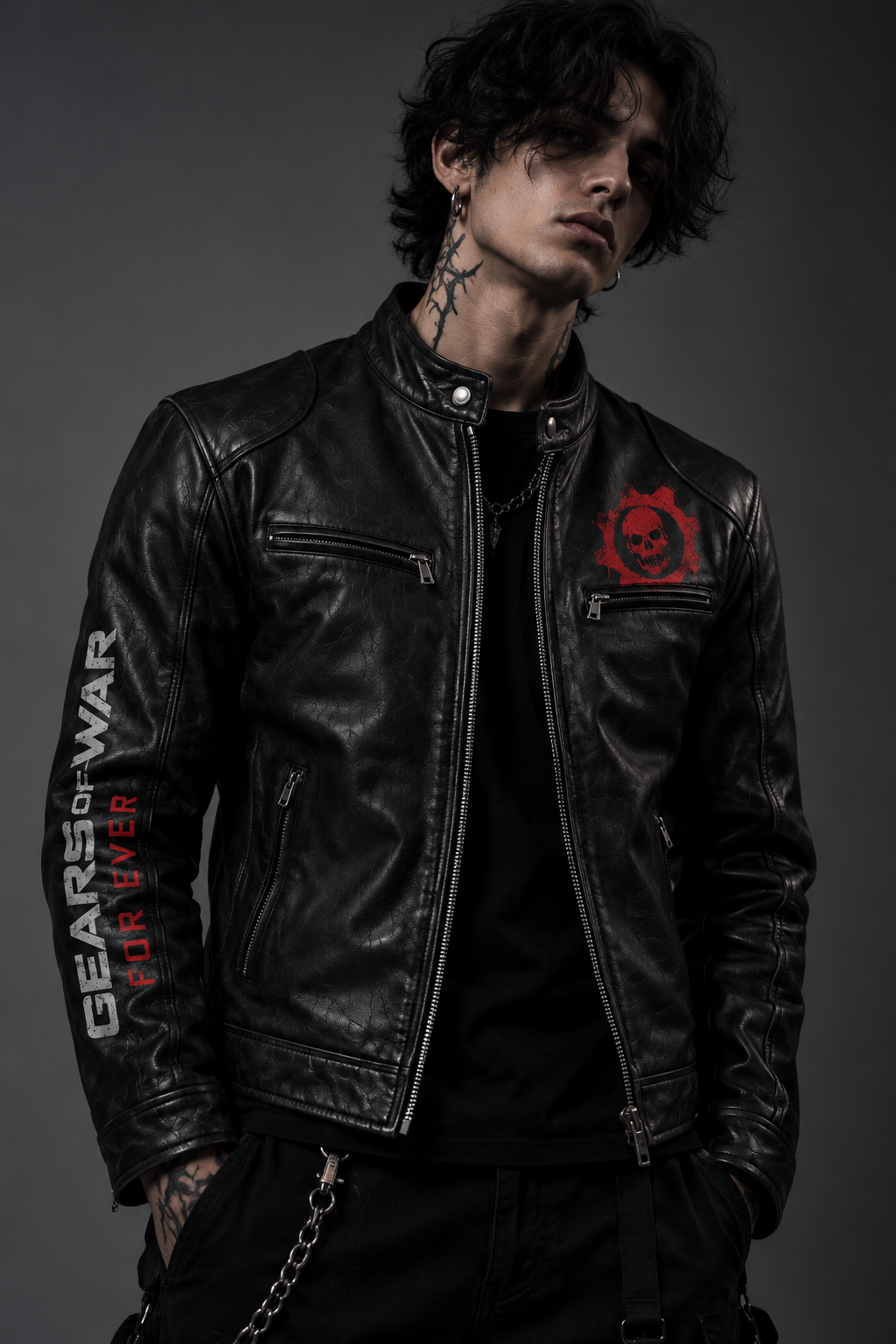 CHAQUETA DE CUERO GEARS OF WAR — CHAQUETA DE VINIPIEL | EDICIÓN ESPECIAL | UNICA EN SU TIPO