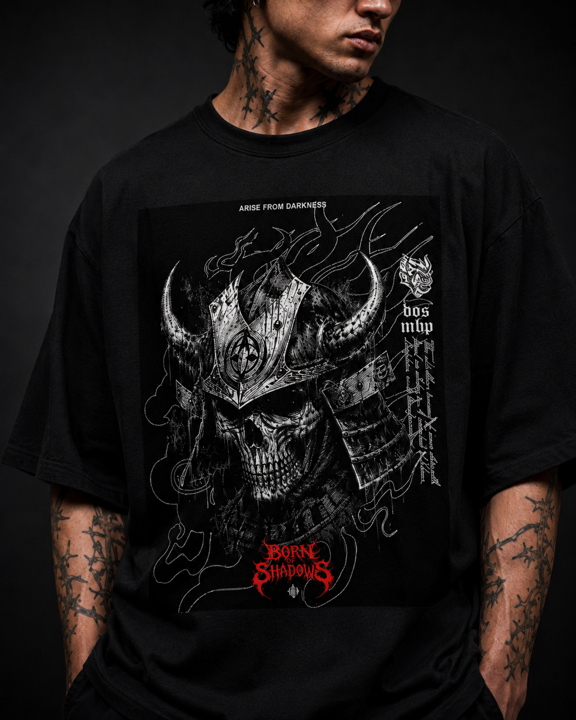 PLAYERA OVERSIZED SAMURAI SHADOW - FULL BACK PRINT SEMITONES - ORIGINAL