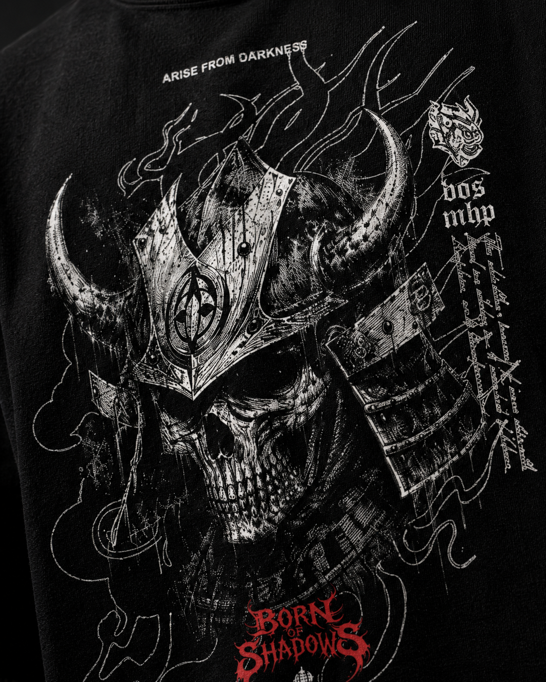 PLAYERA OVERSIZED SAMURAI SHADOW - FULL BACK PRINT SEMITONES - ORIGINAL