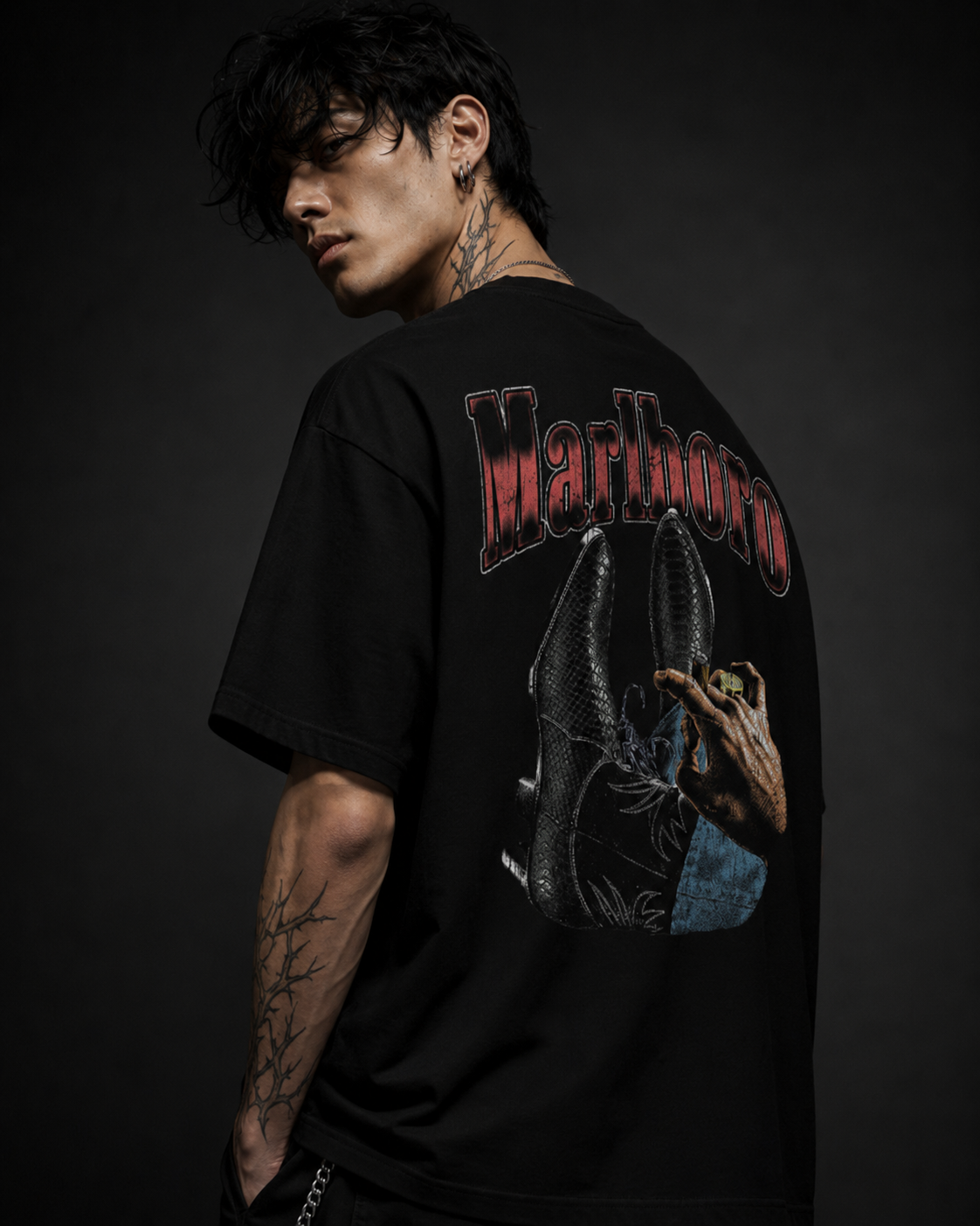 PLAYERA OVERSIZED - MALBORO - OVERSIZED 100% - FULL PRINT - MALBORO