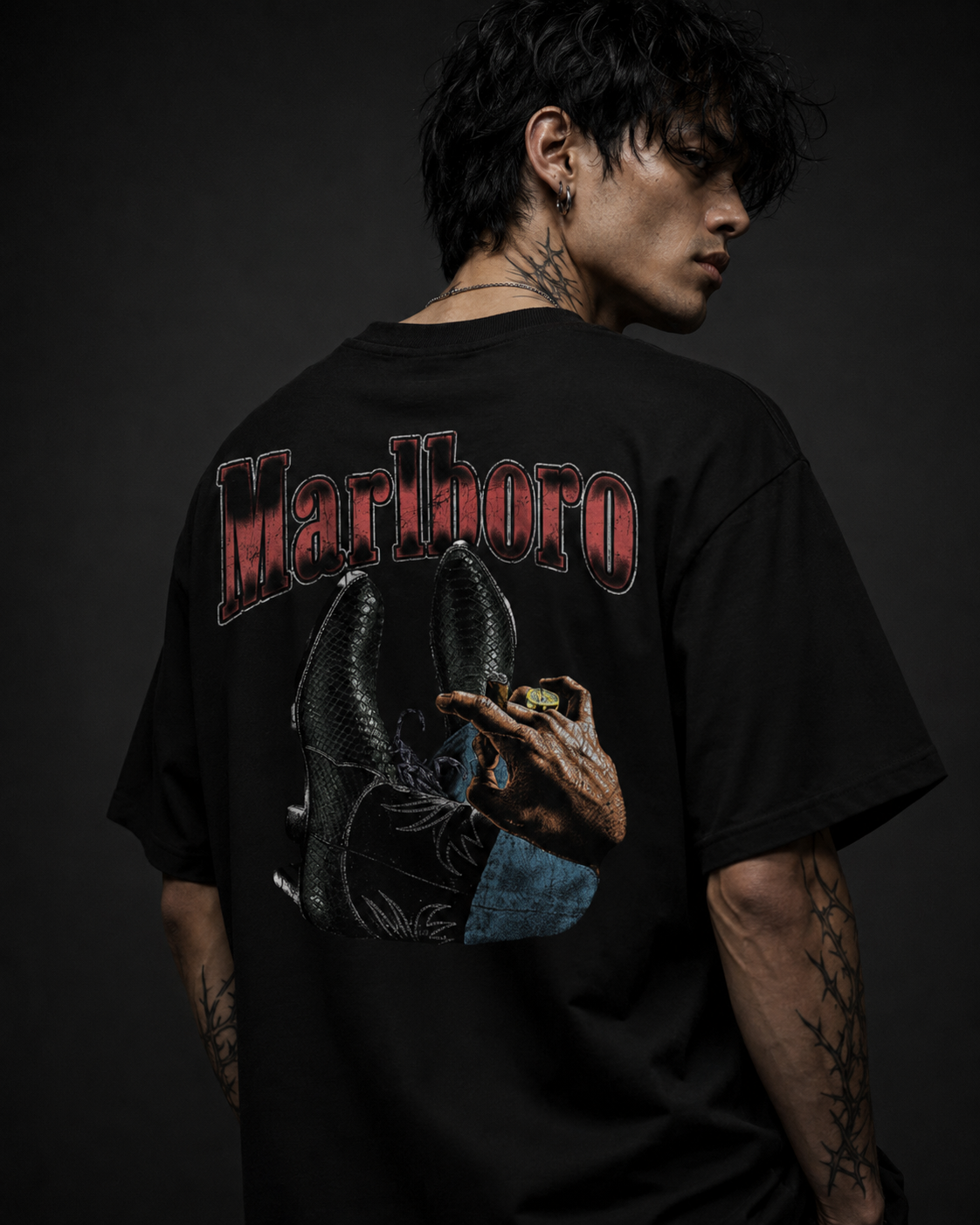 PLAYERA OVERSIZED - MALBORO - OVERSIZED 100% - FULL PRINT - MALBORO