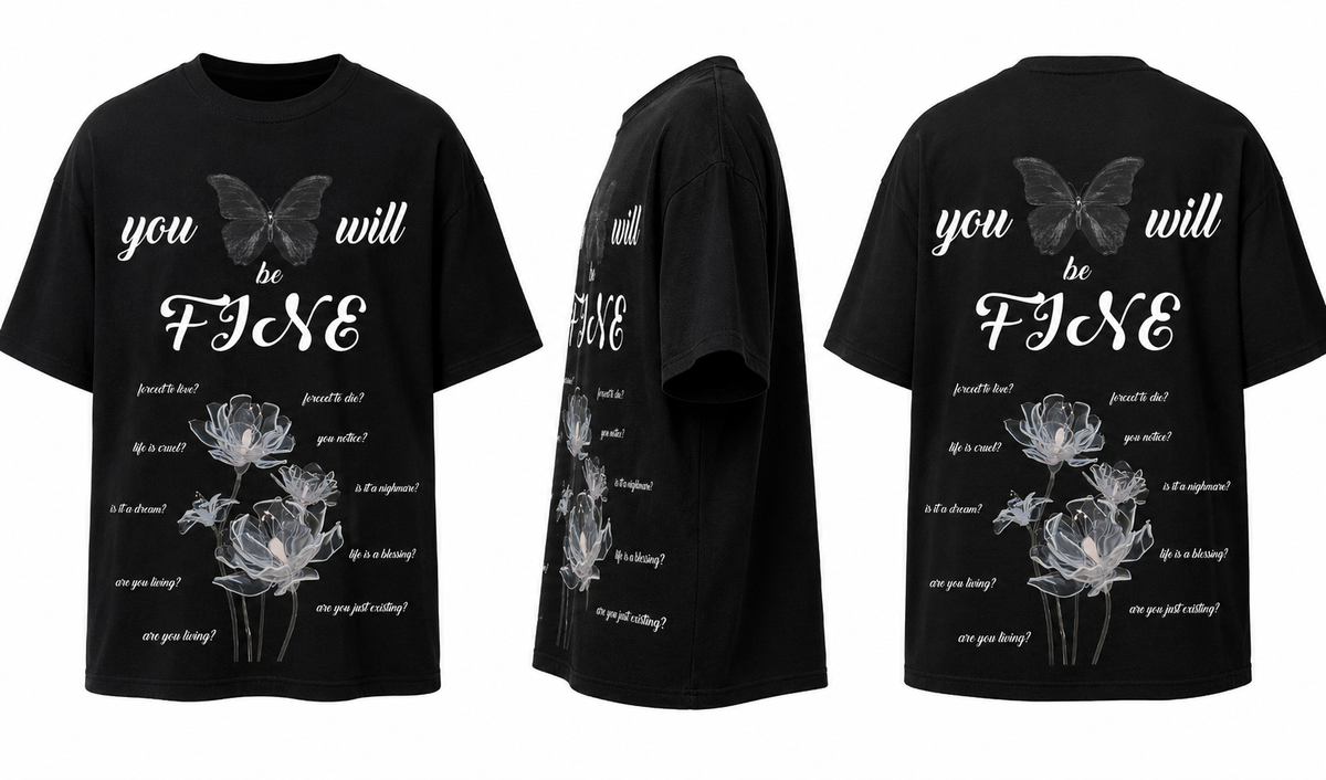 PLAYERA OVERSIZED -SILENT LUXURY ORIGINAL- CUSTOM - YOU WILL BE FINE