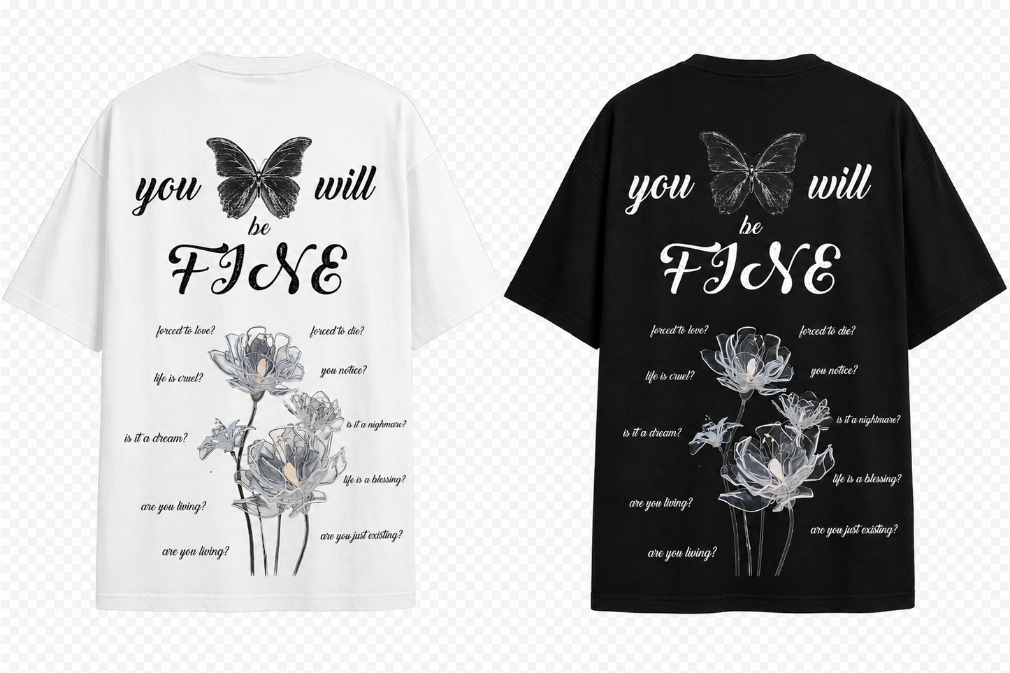 PLAYERA OVERSIZED -SILENT LUXURY ORIGINAL- CUSTOM - YOU WILL BE FINE