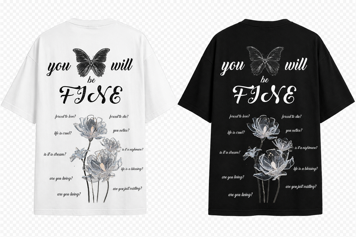 PLAYERA OVERSIZED -SILENT LUXURY ORIGINAL- CUSTOM - YOU WILL BE FINE