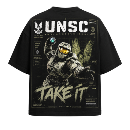 PLAYERA OVERSIZED - HALO - UNSC - TAKE IT (JHON 117)