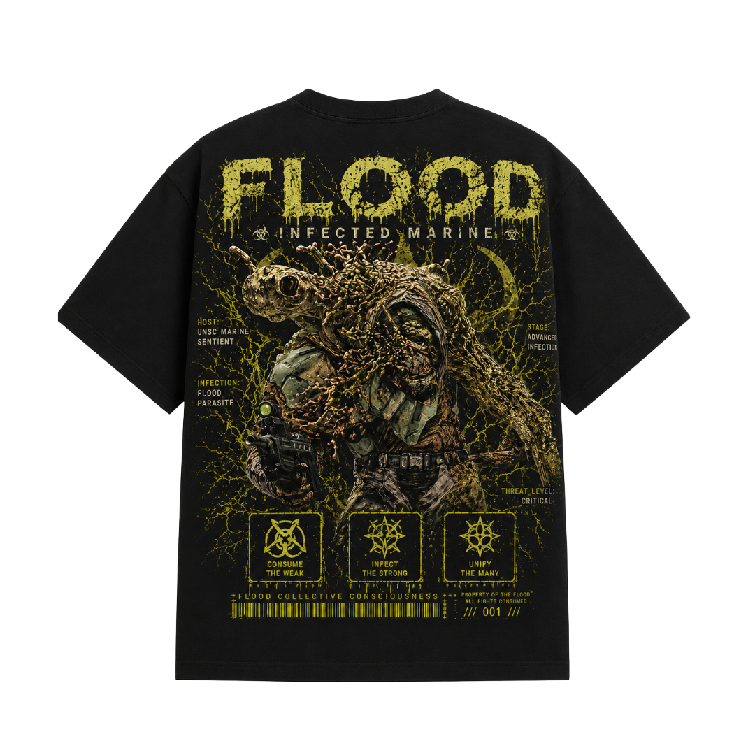 PLAYERA OVERSIZED - HALO - FLOOD - INFECTED MARINE