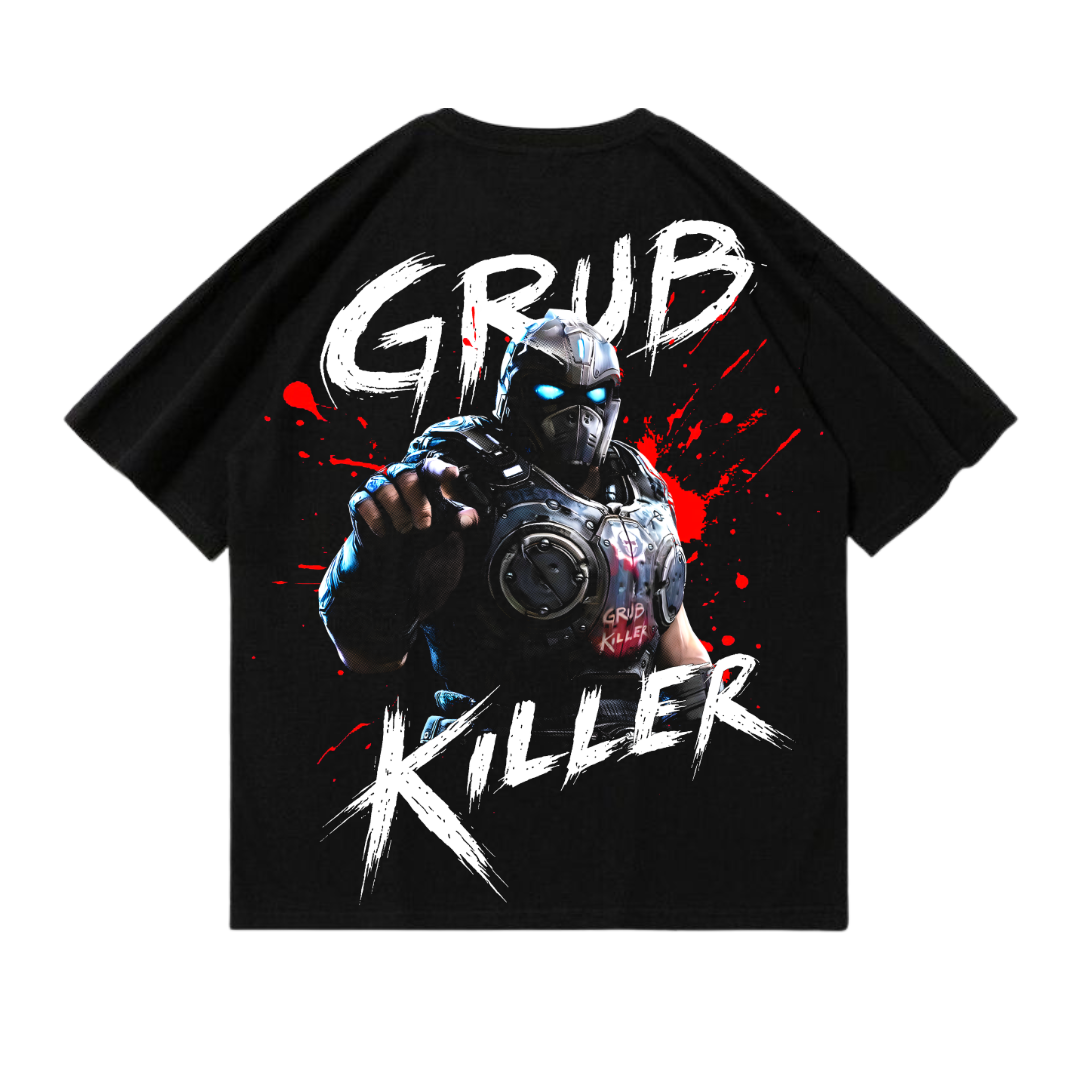 PLAYERA OVERSIZED - GEARS OF WAR - GRUBY KILLER - CLAYTON CARMINE