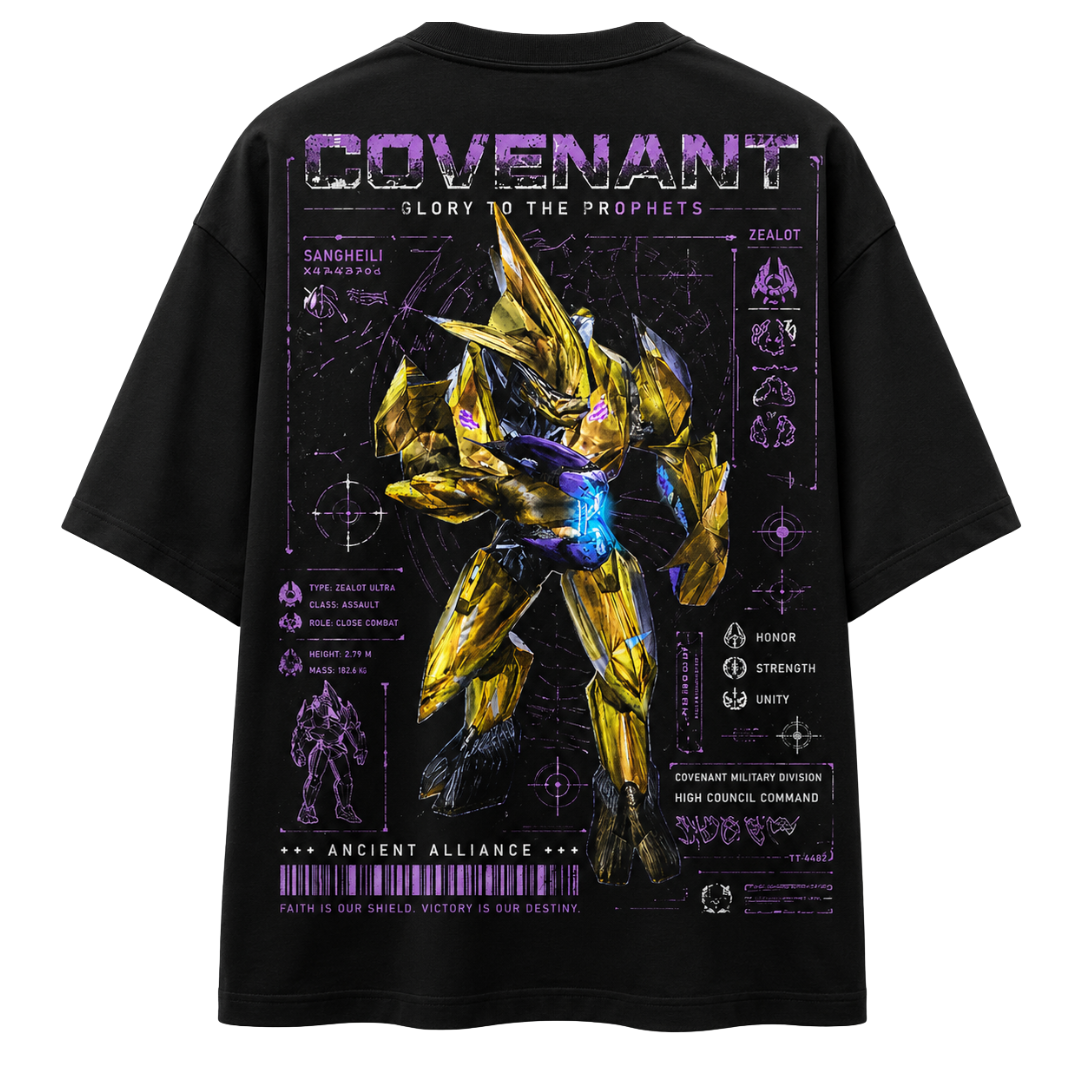 PLAYERA OVERSIZED - HALO - COVENANT - ELITE DORADO