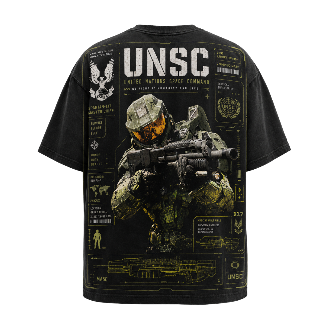 PLAYERA OVERSIZED - HALO - UNSC - JHON 117 V1