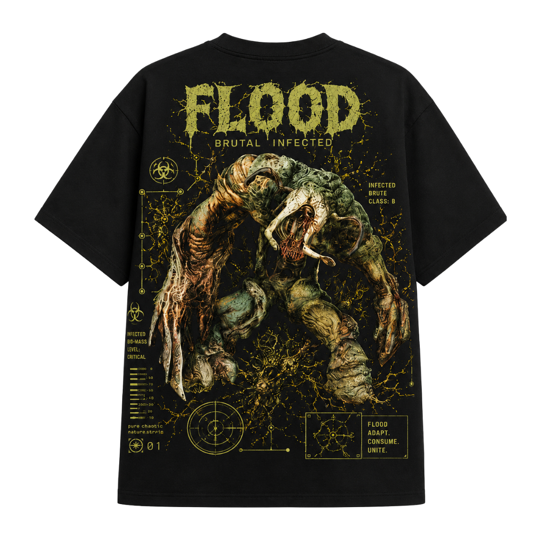 PLAYERA OVERSIZED - HALO - FLOOD - BRUTAL FLOOD
