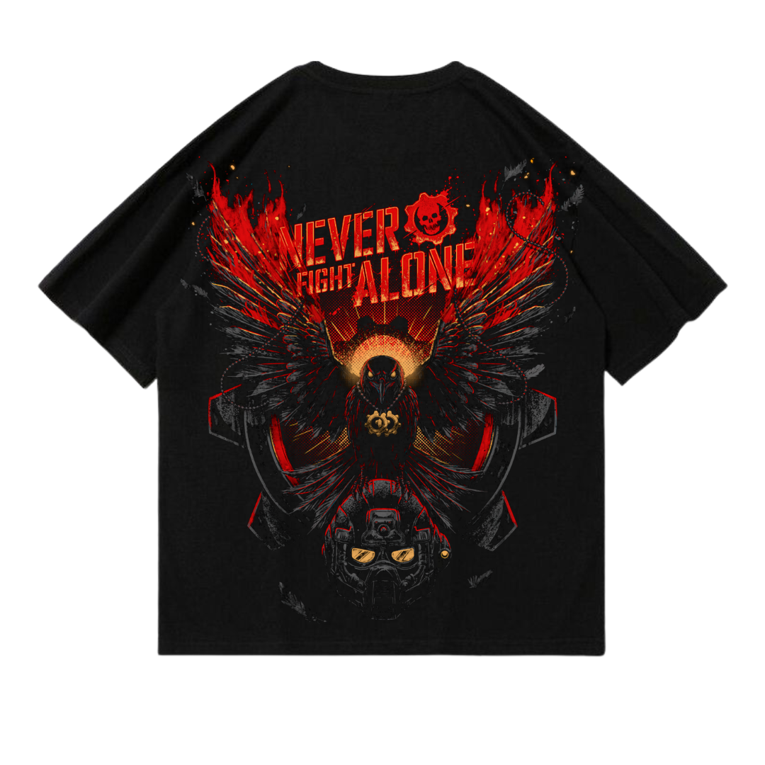 PLAYERA OVERSIZED - GEARS OF WAR - NEVER FIGHT ALONE