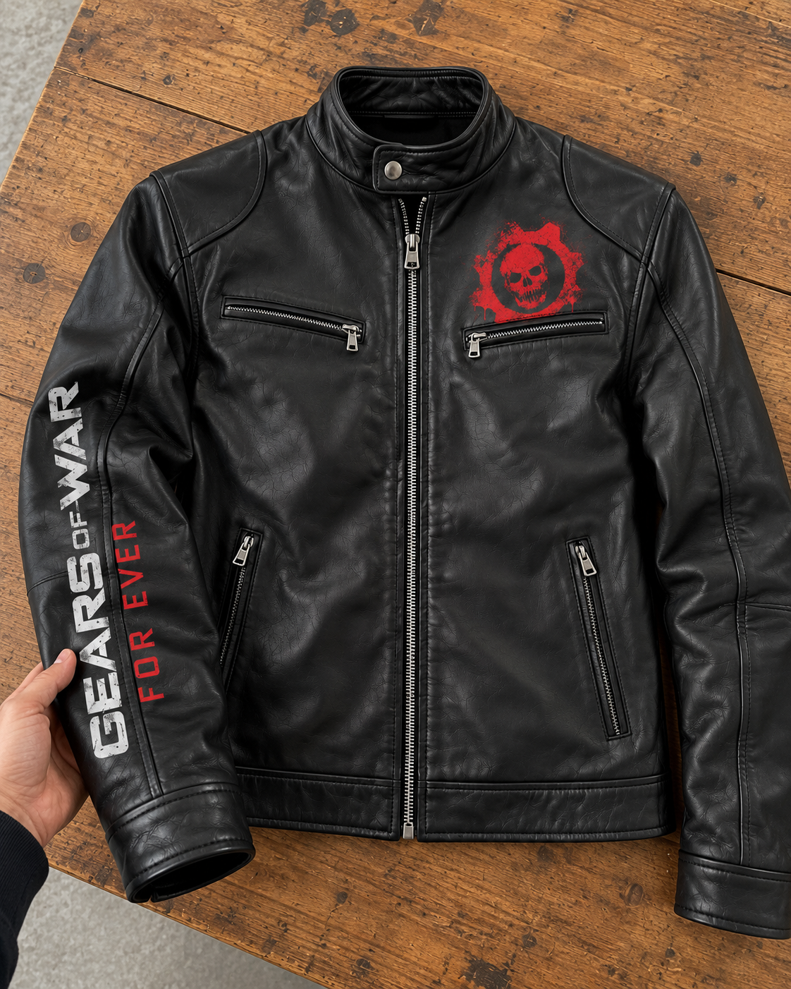 CHAQUETA DE CUERO GEARS OF WAR — CHAQUETA DE VINIPIEL | EDICIÓN ESPECIAL | UNICA EN SU TIPO