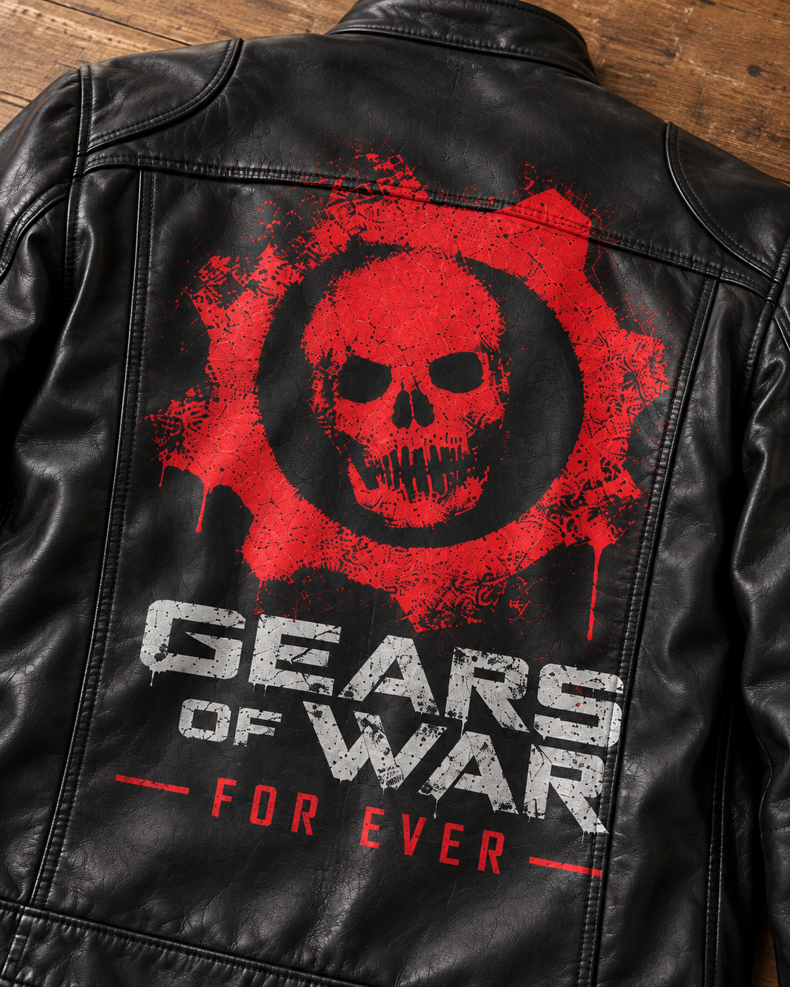 CHAQUETA DE CUERO GEARS OF WAR — CHAQUETA DE VINIPIEL | EDICIÓN ESPECIAL | UNICA EN SU TIPO